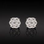 Bloom Cluster Stud Earrings Screw Back — Moissanite, 925 Silver
