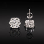 Bloom Cluster Stud Earrings Screw Back — Moissanite, 925 Silver