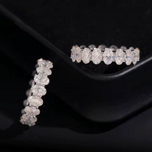 Womens Engagement Ring Oval Cut — Moissanite, 925 Silver