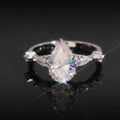 Womens Engagement Ring Pearl Cut W, Moissanite, 925 Silver | FAZE Jewelry