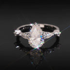 Womens Engagement Ring Pearl Cut W, Moissanite, 925 Silver | FAZE Jewelry