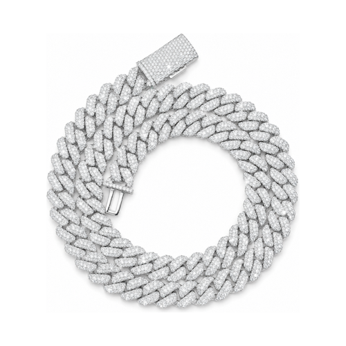 10mm Iced-Out Cuban Link Chain — Moissanite, 925 Silver
