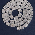 8mm Baguette Tennis Chain — Moissanite, 925 Silver