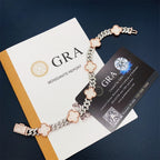 8mm Clover Two Tone Cuban Bracelet — Moissanite, 925 Silver