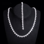 8mm Heart Halo Tennis Chain — Moissanite, 925 Silver