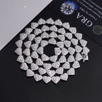 8mm Heart Halo Tennis Chain — Moissanite, 925 Silver