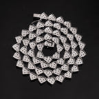 8mm Heart Halo Tennis Chain — Moissanite, 925 Silver