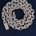 8mm Iced Rolo Chain — Moissanite, 925 Silver