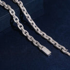 8mm Iced Rolo Chain — Moissanite, 925 Silver