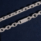 8mm Iced Rolo Chain — Moissanite, 925 Silver
