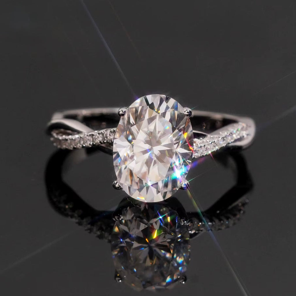 Womens Engagement Ring W, Moissanite, 925 Silver | FAZE Jewelry