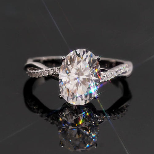 Womens Engagement Ring W — Moissanite, 925 Silver
