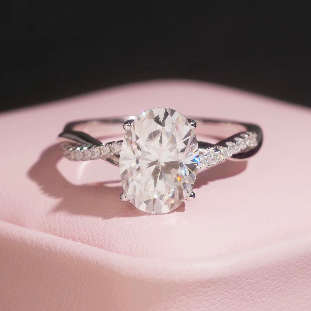 Womens Engagement Ring W, Moissanite, 925 Silver | FAZE Jewelry