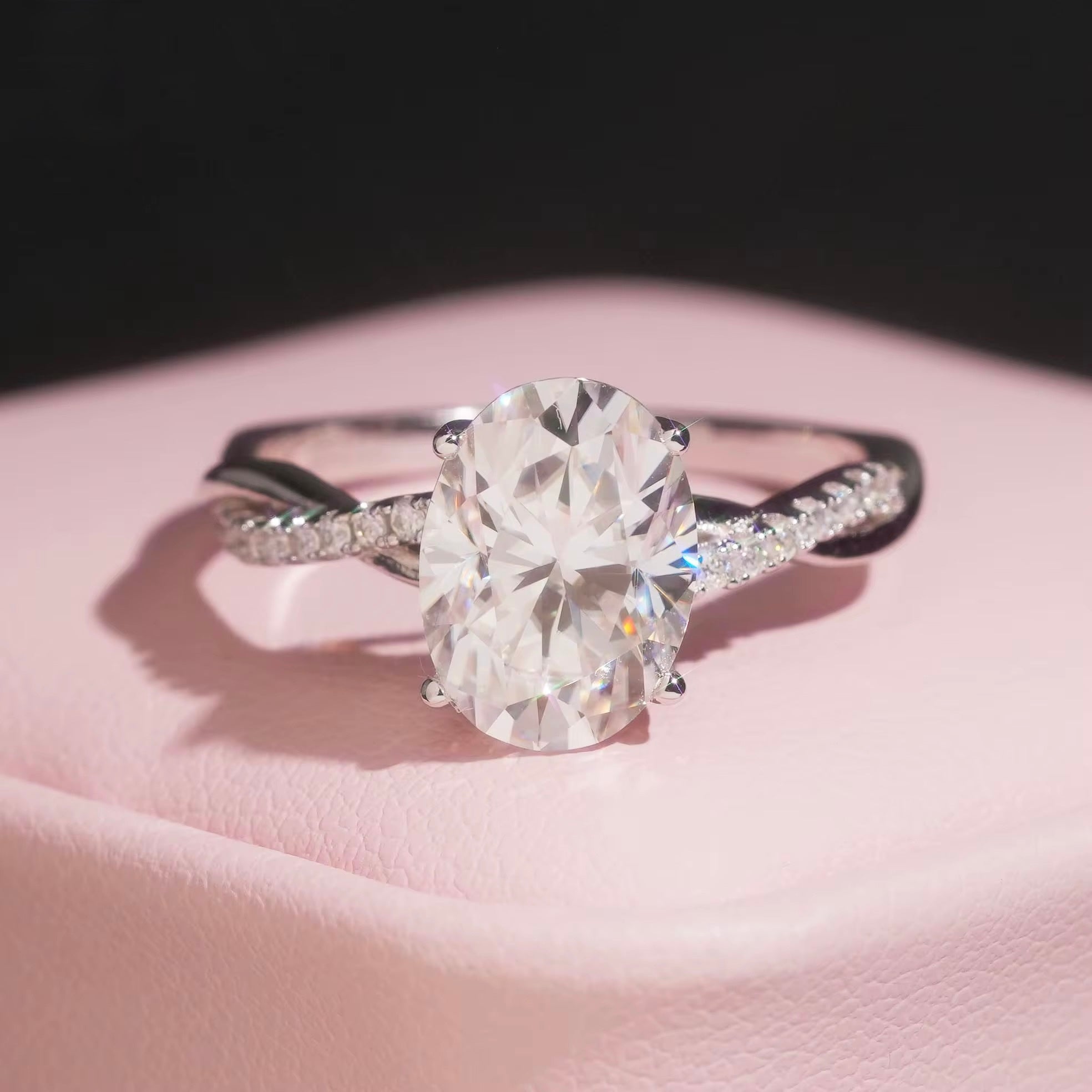 Womens Engagement Ring W, Moissanite, 925 Silver | FAZE Jewelry