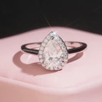 Womens Engagement Ring Pearl Cut, Moissanite, 925 Silver | FAZE Jewelry