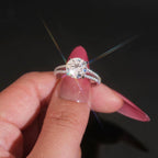 Womens Engagement Ring Round Cut, Moissanite, 925 Silver | FAZE Jewelry