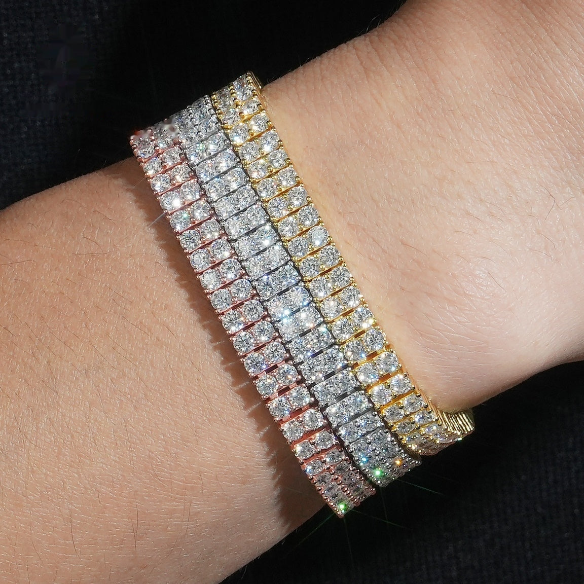 Double Row Tennis Bracelet — Moissanite, 925 Silver