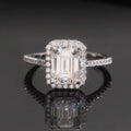 Womens Engagement Ring Emerald Cut, Moissanite, 925 Silver | FAZE Jewelry