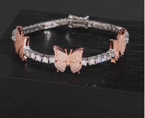 3MM Butterfly Bracelet Moissanite S925