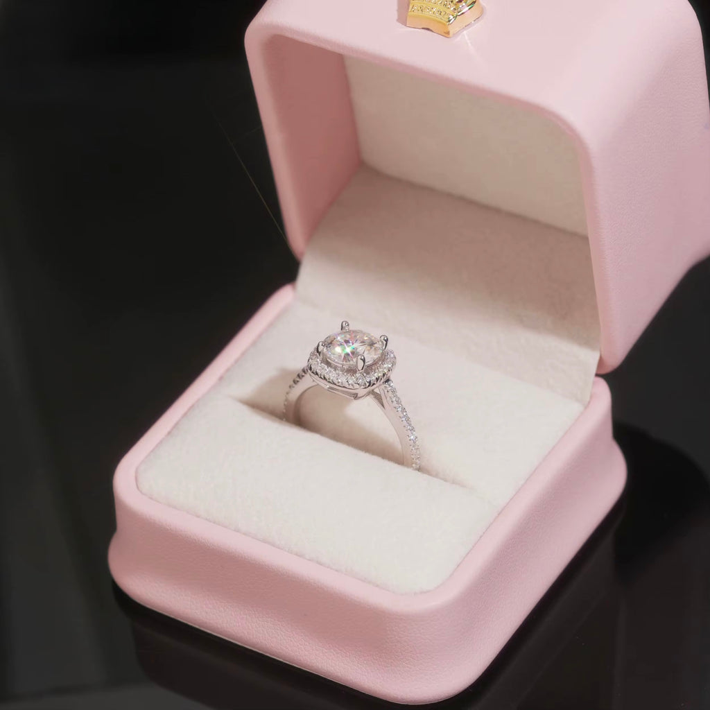 Womens Engagement Ring Round, Moissanite, 925 Silver | FAZE Jewelry