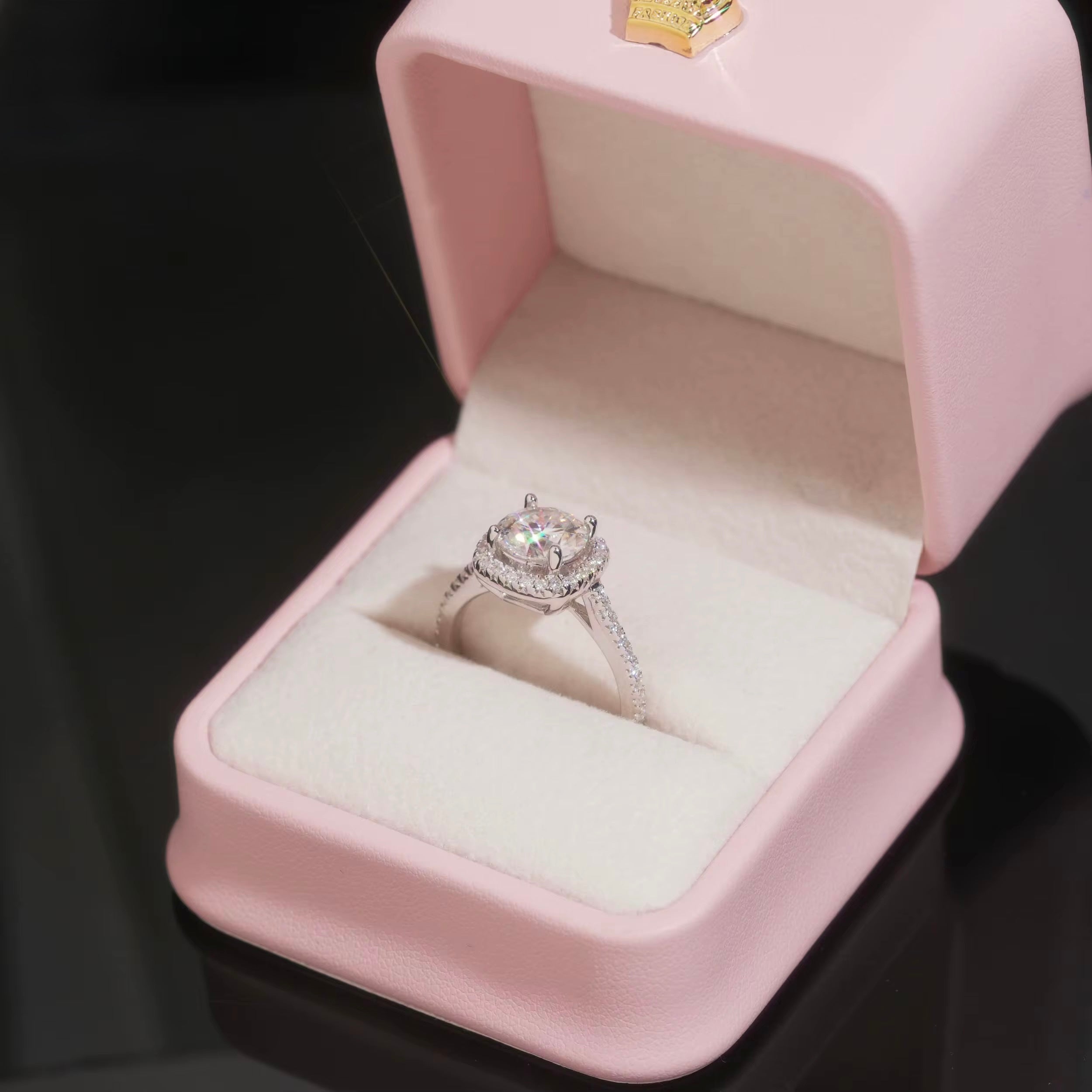 Womens Engagement Ring Round, Moissanite, 925 Silver | FAZE Jewelry