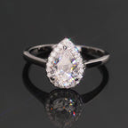 Womens Engagement Ring Pearl Cut, Moissanite, 925 Silver | FAZE Jewelry