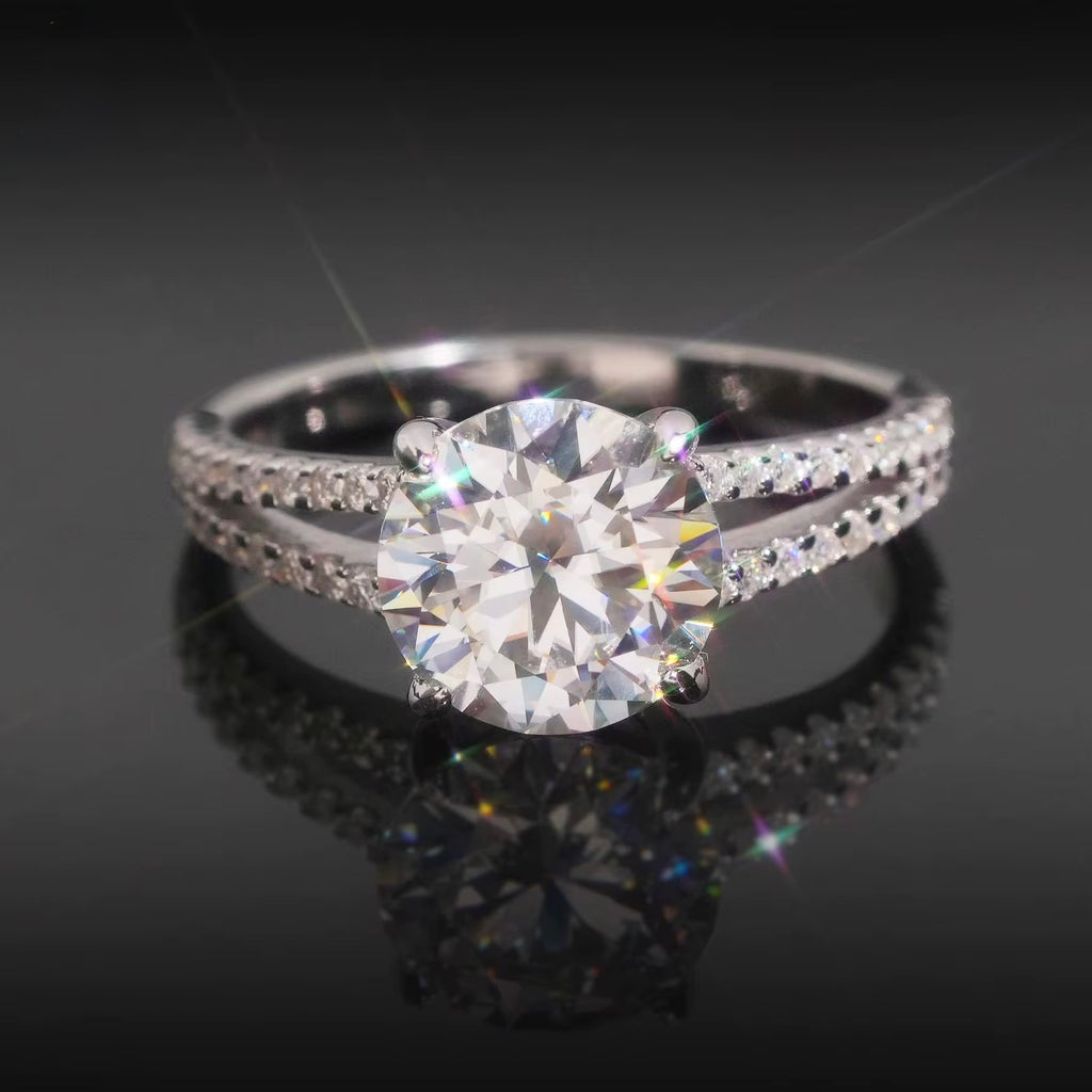 Womens Engagement Ring Round Cut, Moissanite, 925 Silver | FAZE Jewelry