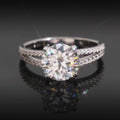 Womens Engagement Ring Round Cut, Moissanite, 925 Silver | FAZE Jewelry