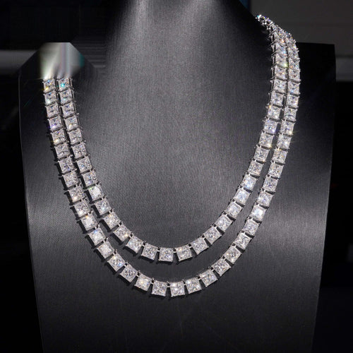 Princess Cut Tennis Chain — Moissanite, 925 Silver