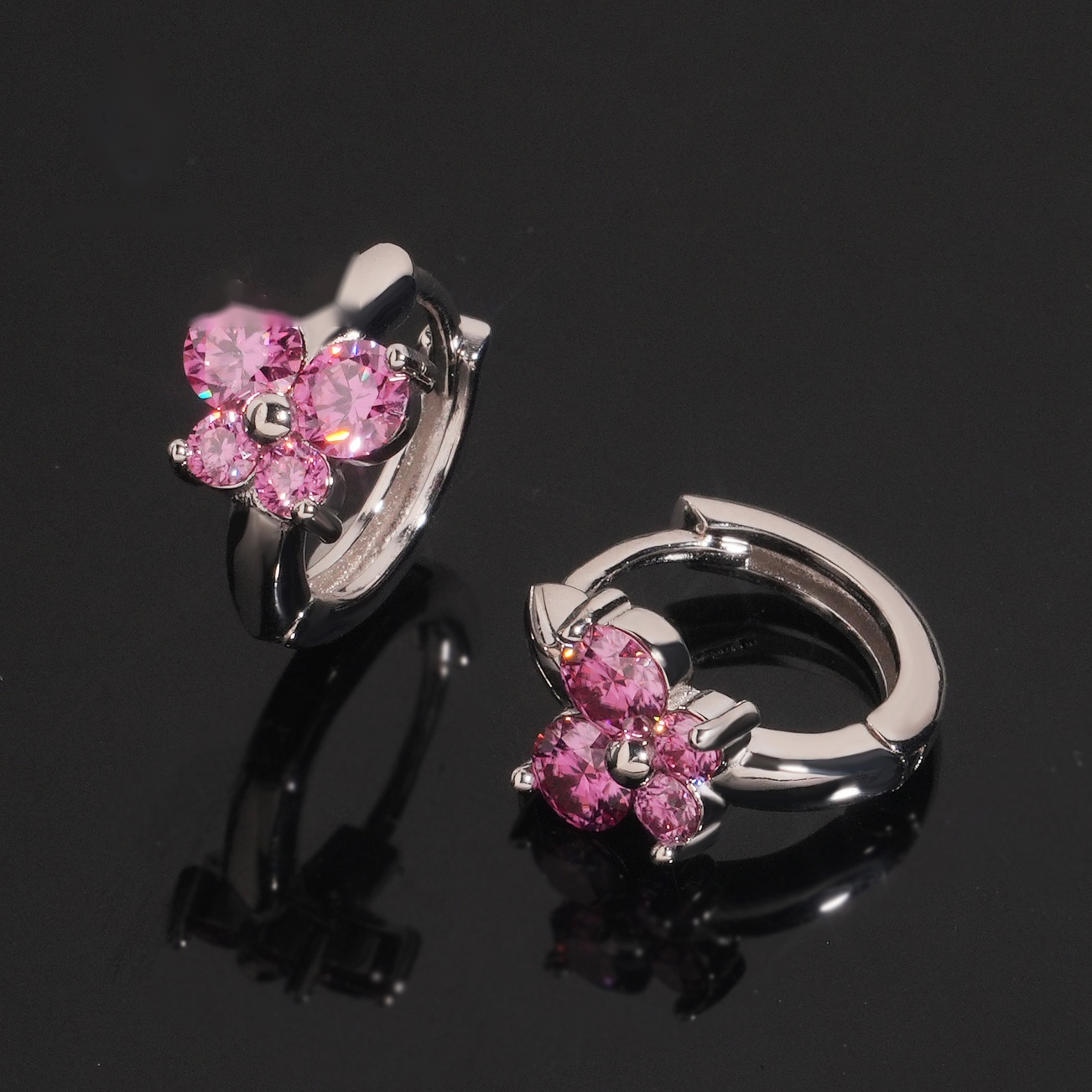 BT Earrings Hoops — Moissanite, 925 Silver