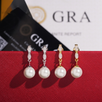 Pearl Earrings Screw Back, Moissanite, 925 Silver | FAZE Jewelry