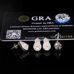Pear Shape Earrings Screw Back — Moissanite, 925 Silver
