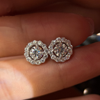 Rounded Earrings Screw Back — VVS Moissanite, 925 Silver