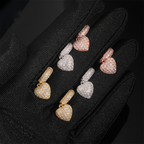 Heart Earrings Hoops — Moissanite, 925 Silver