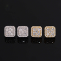 Square Earrings Screw Back — VVS Moissanite, 925 Silver