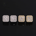 Square Earrings Screw Back — VVS Moissanite, 925 Silver
