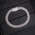 8mm Cuban Bracelet Prong Setting — Moissanite, 925 Silver