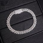 8mm Cuban Bracelet Prong Setting — Moissanite, 925 Silver