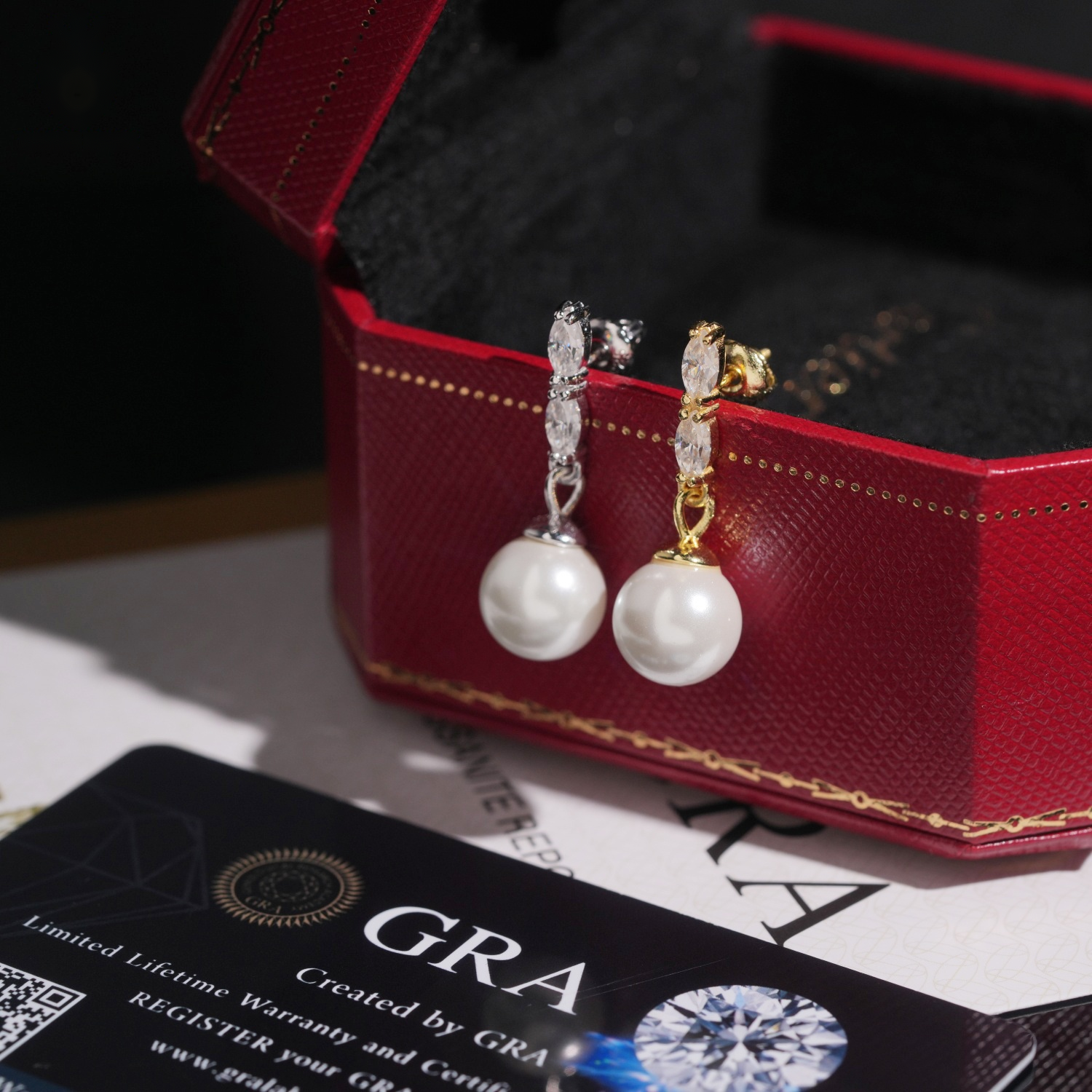 Pearl Earrings Screw Back, Moissanite, 925 Silver | FAZE Jewelry
