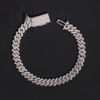 8mm Cuban Bracelet Prong Setting — Moissanite, 925 Silver