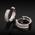 Hoops Earrings Baguette — VVS Moissanite, 925 Silver