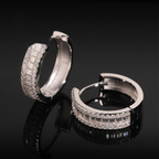 Hoops Earrings Baguette — VVS Moissanite, 925 Silver