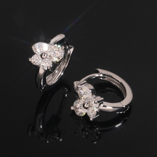 BT Earrings Hoops — Moissanite, 925 Silver