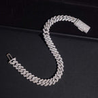 8mm Cuban Bracelet Prong Setting — Moissanite, 925 Silver