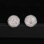 Upside down 2 setting Earrings Screw back, Moissanite, 925 Silver | FAZE Jewelry