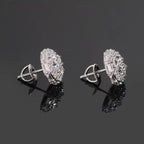 Upside down 2 setting Earrings Screw back, Moissanite, 925 Silver | FAZE Jewelry