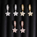 Star Earrings Screw back Moissanite S925 + Rhodium
