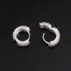 Three Row Earrings Screw back, Moissanite, 925 Silver | FAZE Jewelry