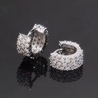 Three Row Earrings Screw back, Moissanite, 925 Silver | FAZE Jewelry