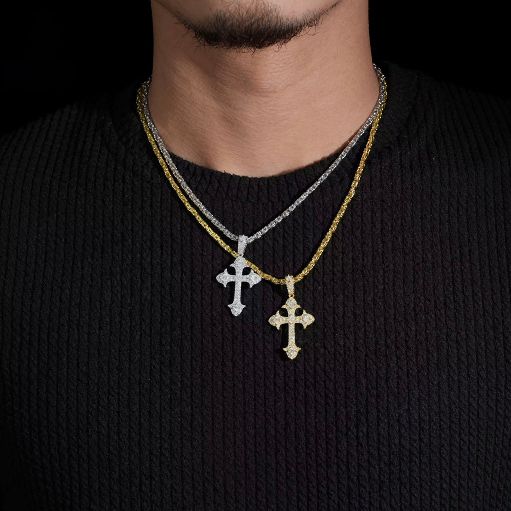 Cross Pendant Moissanite S925 + Rhodium